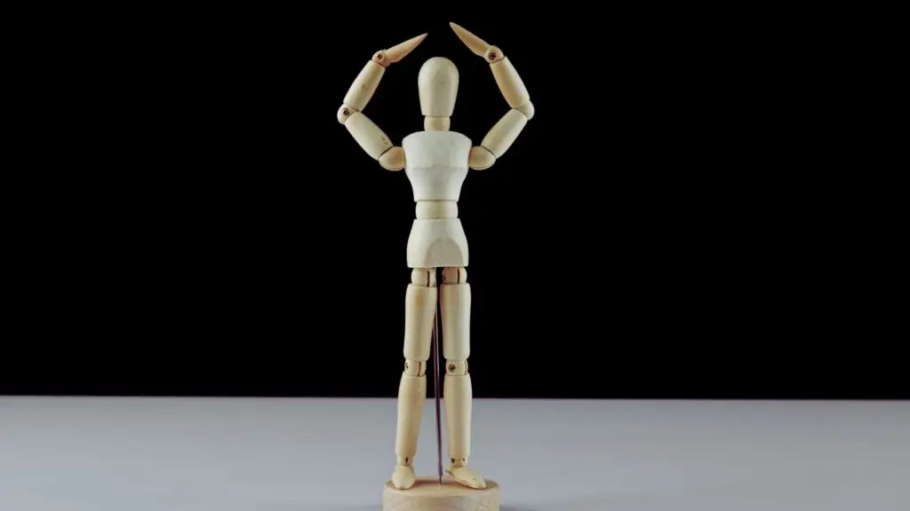 Wooden figure illustrating the physical effects and body changes associated with marijuana dependence.