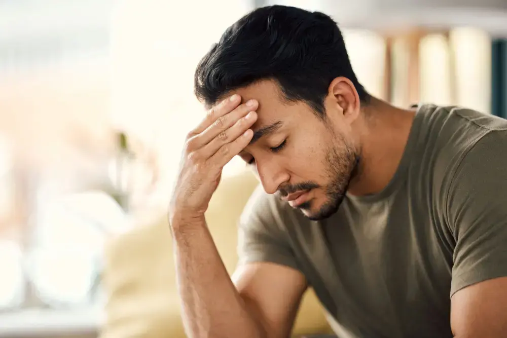 anxiety-cycle-management man struggling with cycle of anxiety seeking help and support