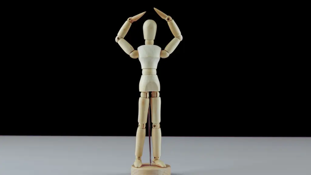 Wooden figure illustrating the physical effects and body changes associated with marijuana dependence.