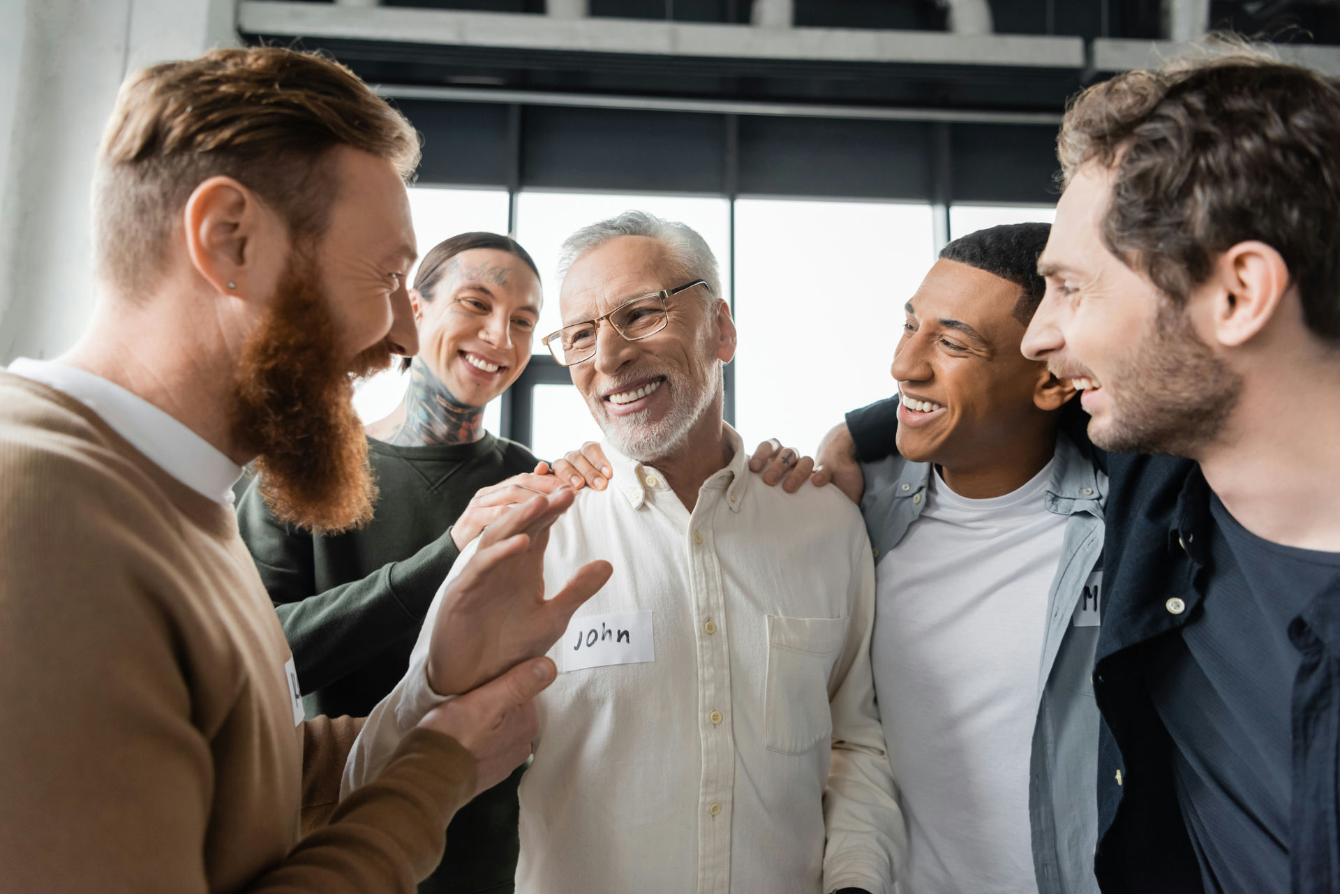 group supporting each other in 12-step recovery