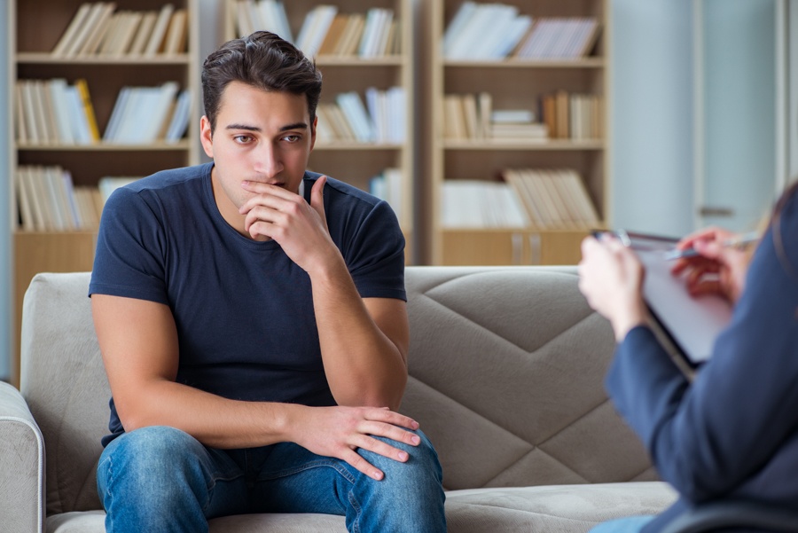 man attending a PHP program for addiction recovery
