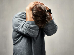 man struggling with xanax addiction and seeking help