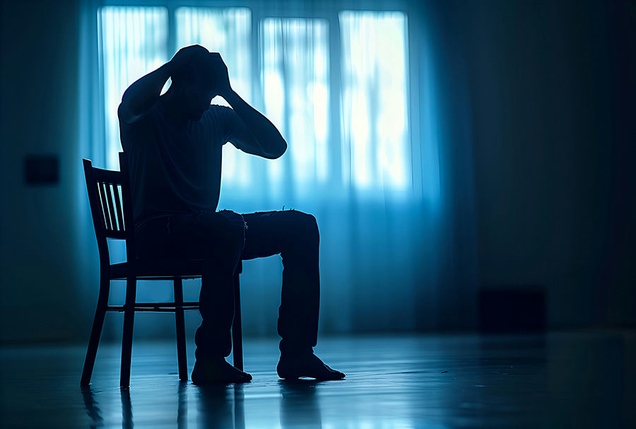 man experiencing symptoms of a xanax overdose