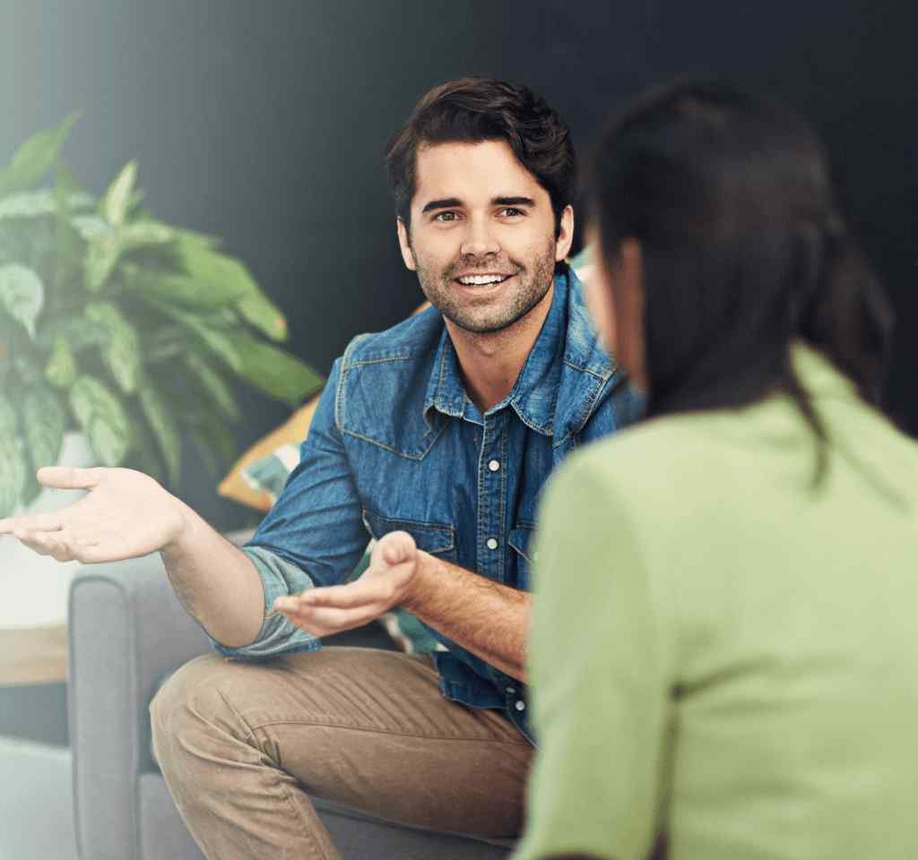 man during individual therapy